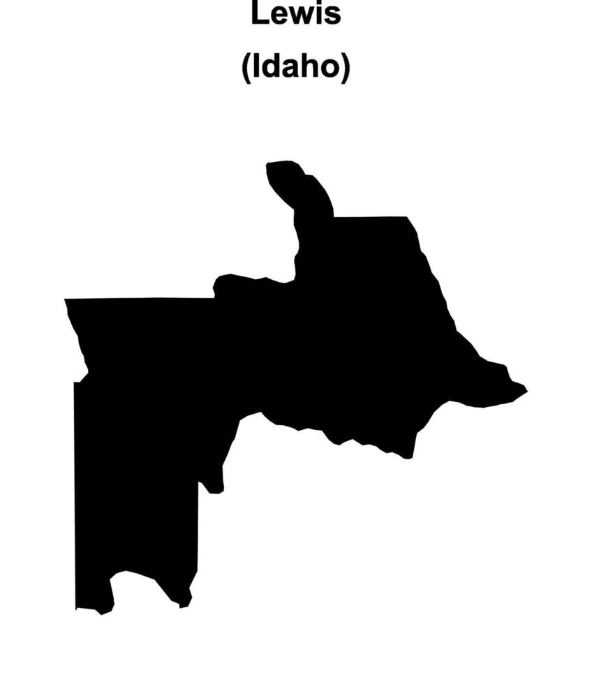 Lewis County, Idaho blank outline map vector