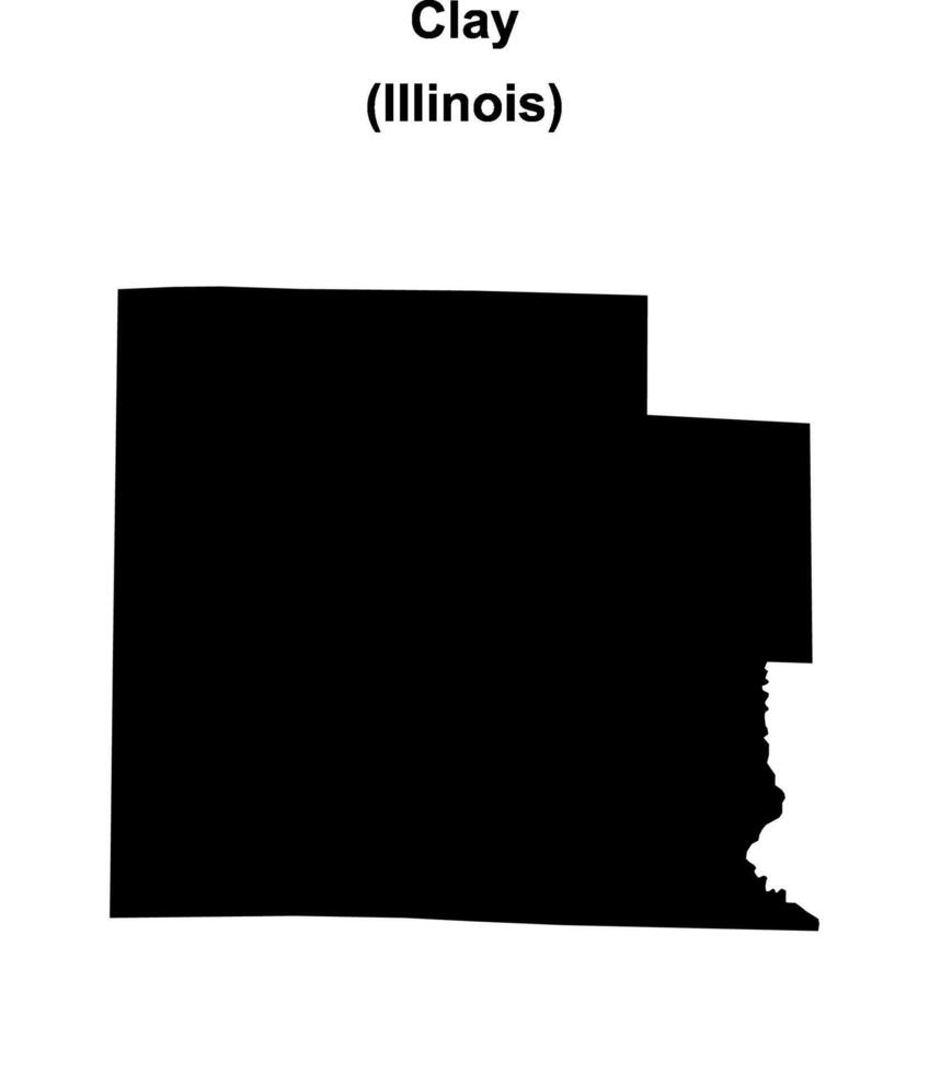 Clay County, Illinois blank outline map vector