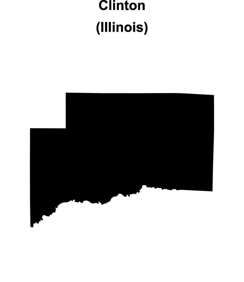 Clinton County, Illinois blank outline map vector