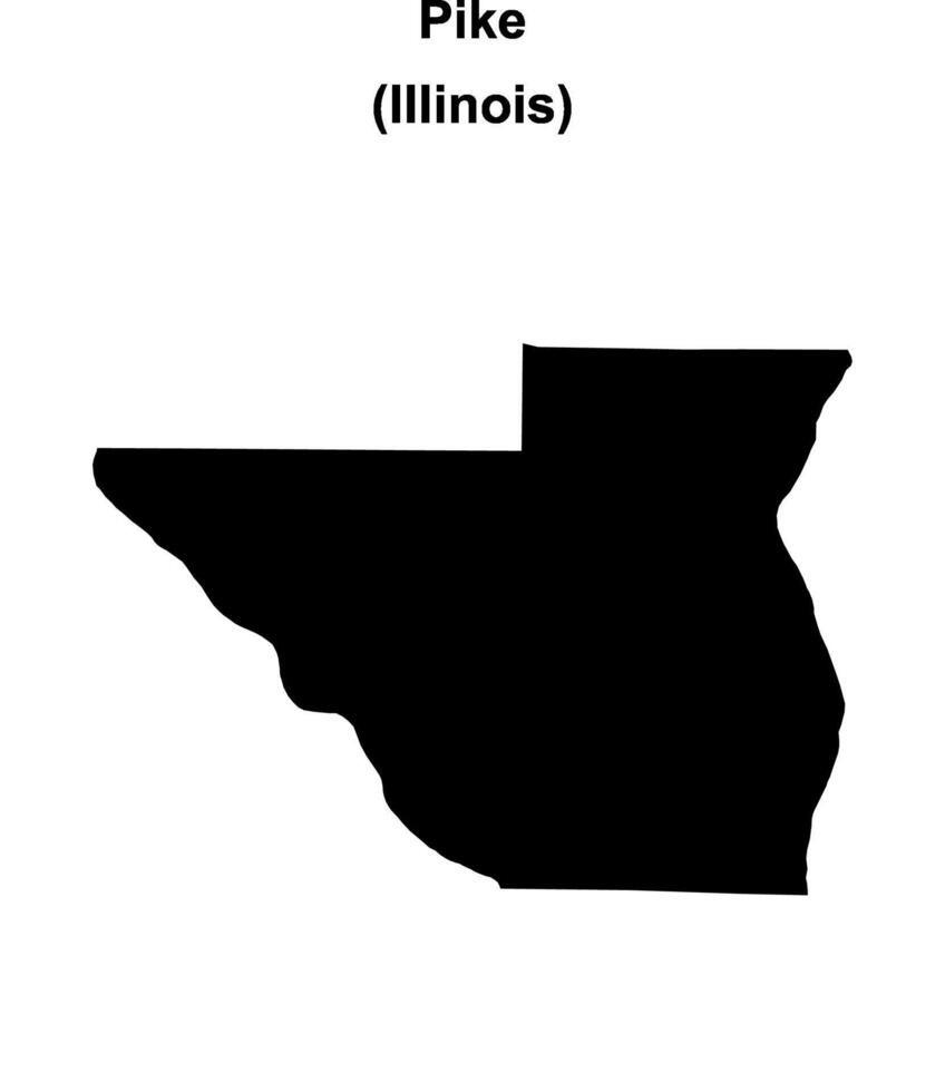 Pike County, Illinois blank outline map vector