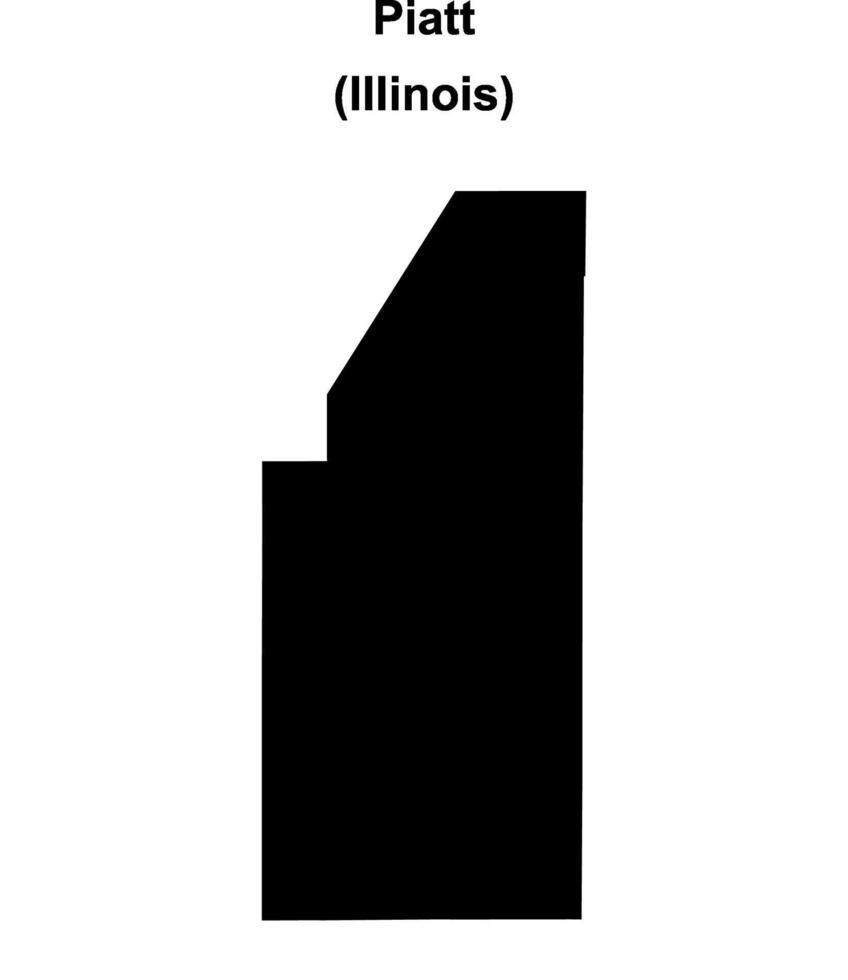 Piatt County, Illinois blank outline map vector