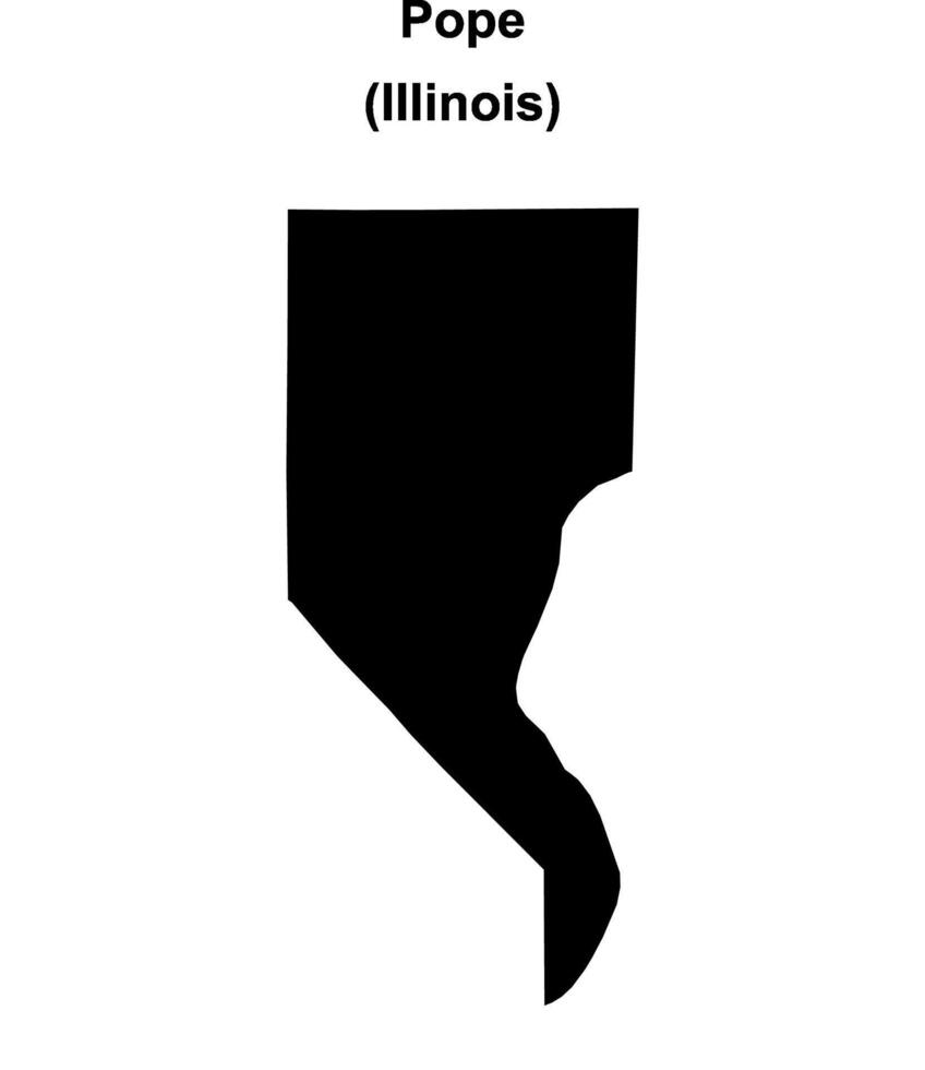 Pope County, Illinois blank outline map vector