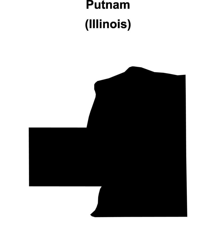 Putnam County, Illinois blank outline map vector