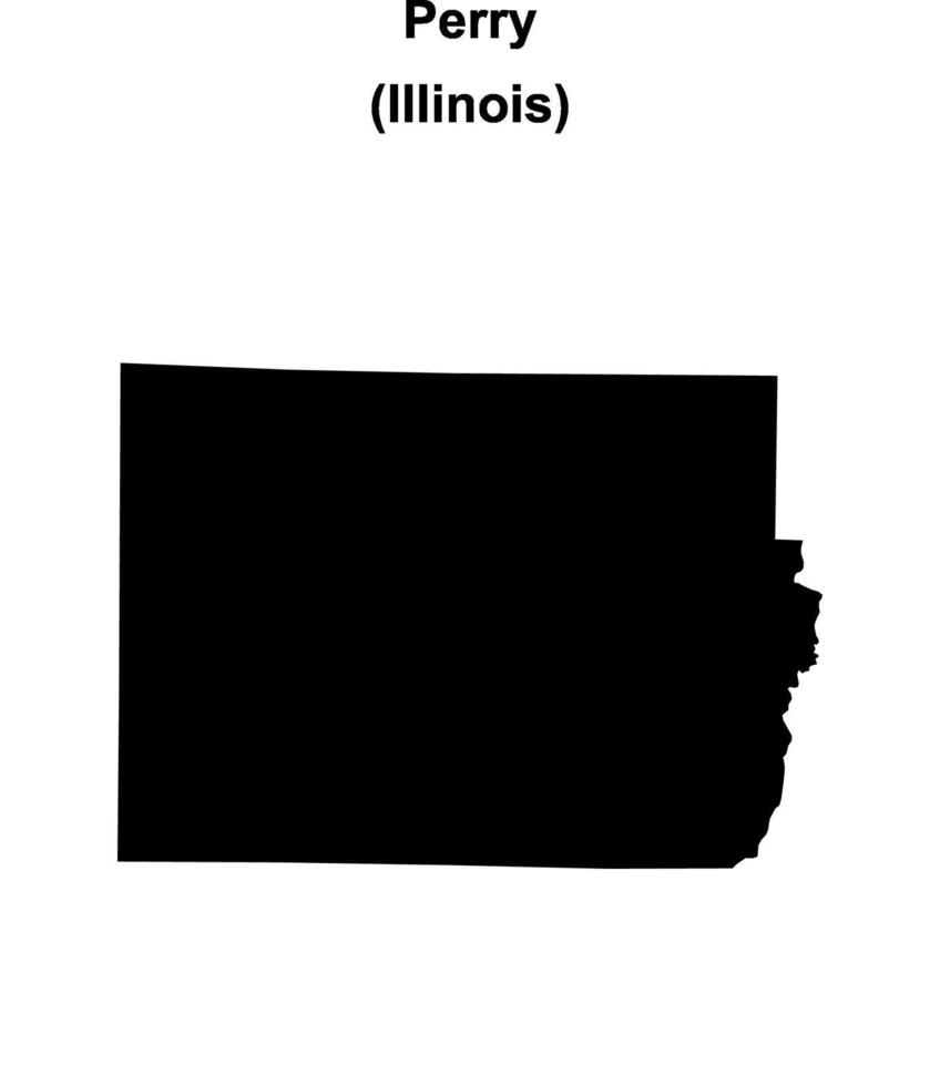 Perry County, Illinois blank outline map vector