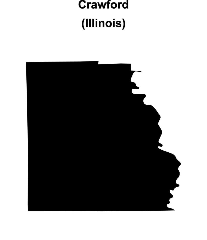 Crawford County, Illinois blank outline map vector