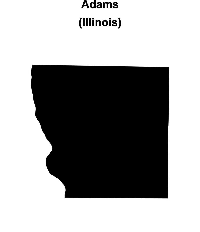 Adams County, Illinois blank outline map vector