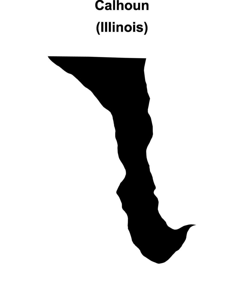Calhoun County, Illinois blank outline map vector
