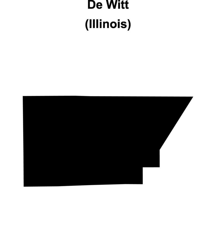 De Witt County, Illinois blank outline map vector