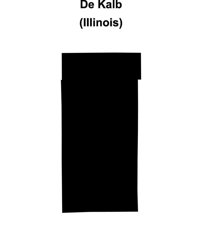 De Kalb County, Illinois blank outline map vector