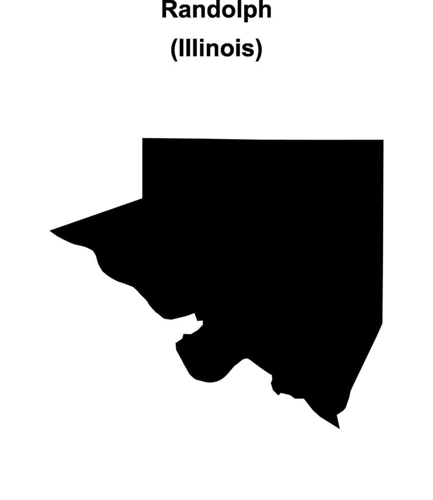 Randolph County, Illinois blank outline map vector