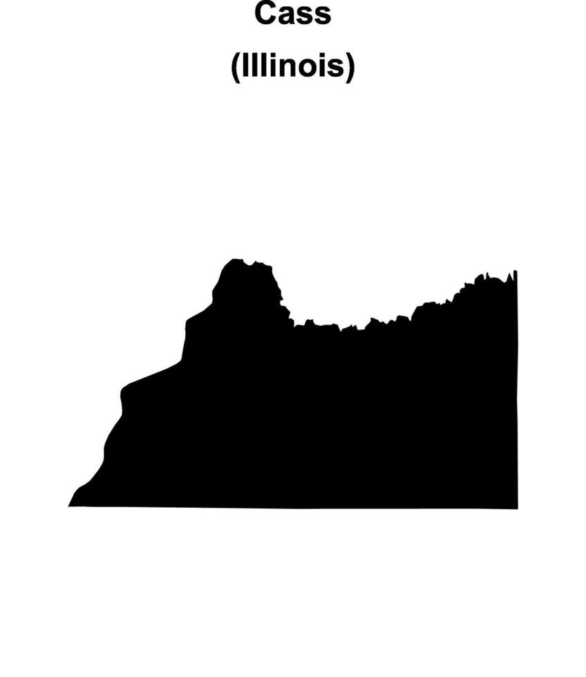 Cass County, Illinois blank outline map vector