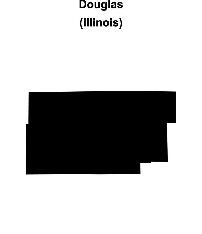 Douglas County, Illinois blank outline map vector