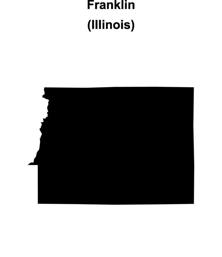 Franklin County, Illinois blank outline map vector