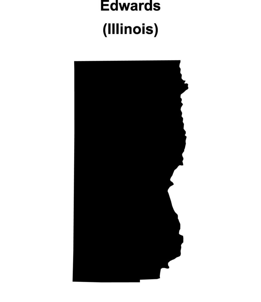 Edwards County, Illinois blank outline map vector