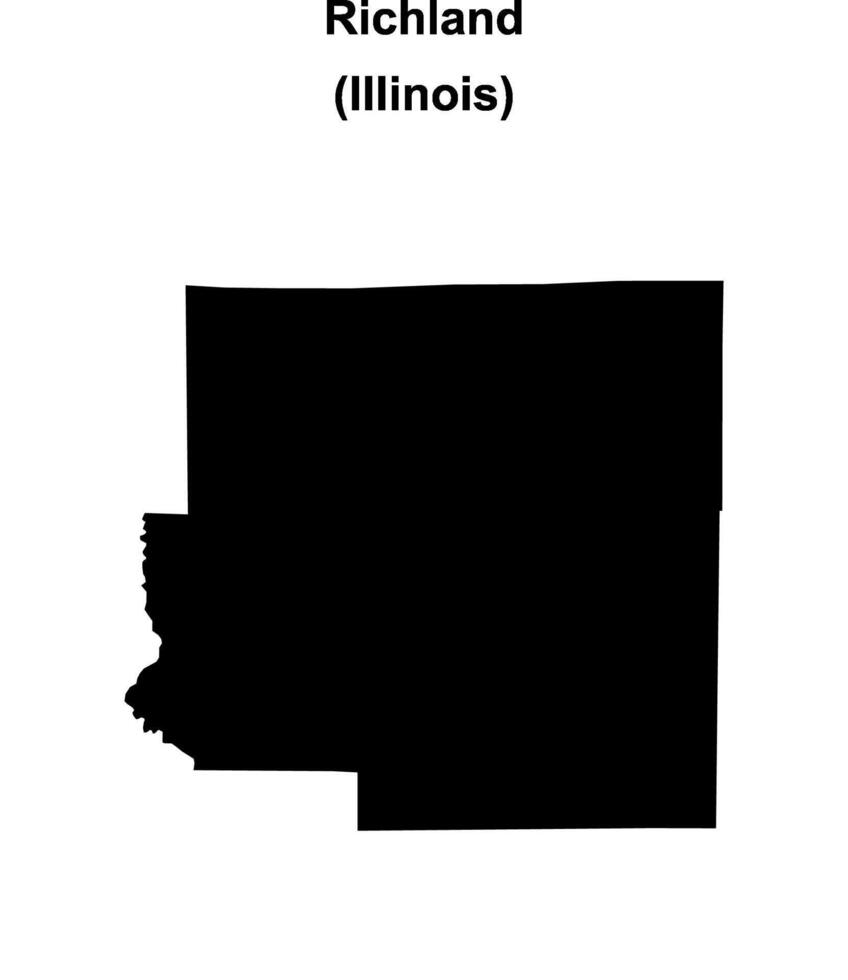 Richland County, Illinois blank outline map vector