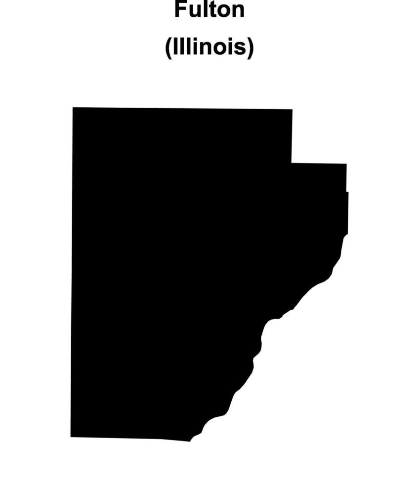 Fulton County, Illinois blank outline map vector