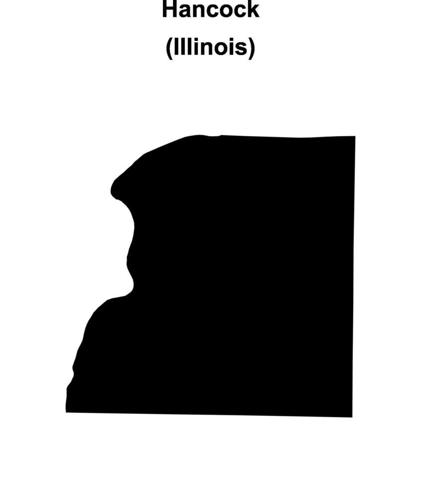 Hancock County, Illinois blank outline map vector