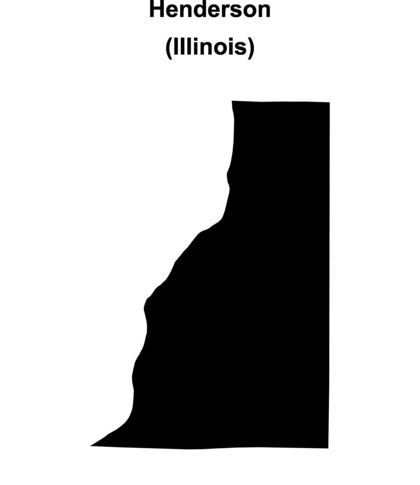 Henderson County, Illinois blank outline map vector