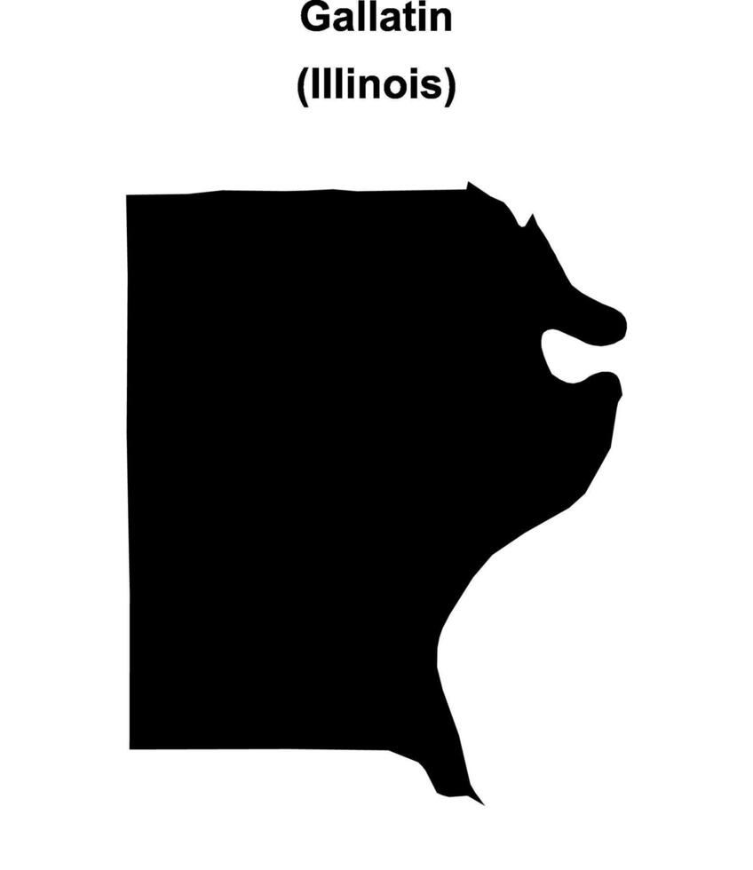 Gallatin County, Illinois blank outline map vector