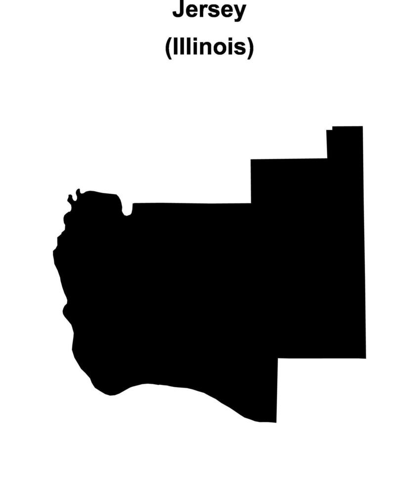 Jersey County, Illinois blank outline map vector