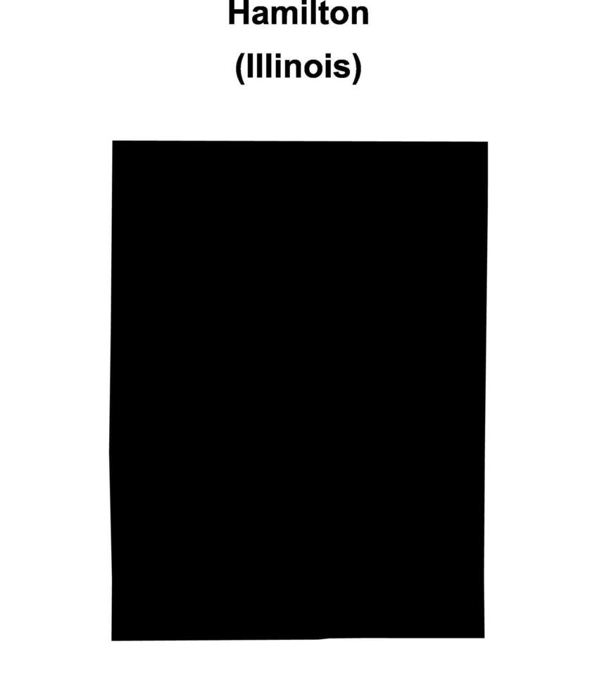 Hamilton County, Illinois blank outline map vector