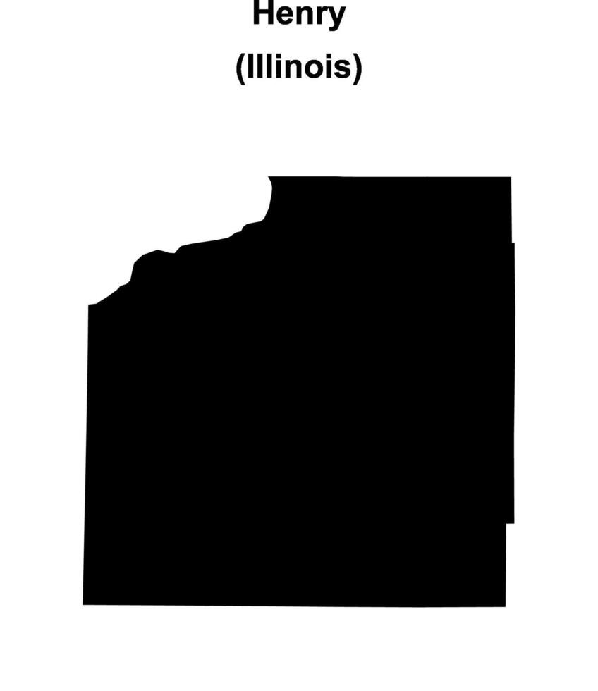 Henry County, Illinois blank outline map vector