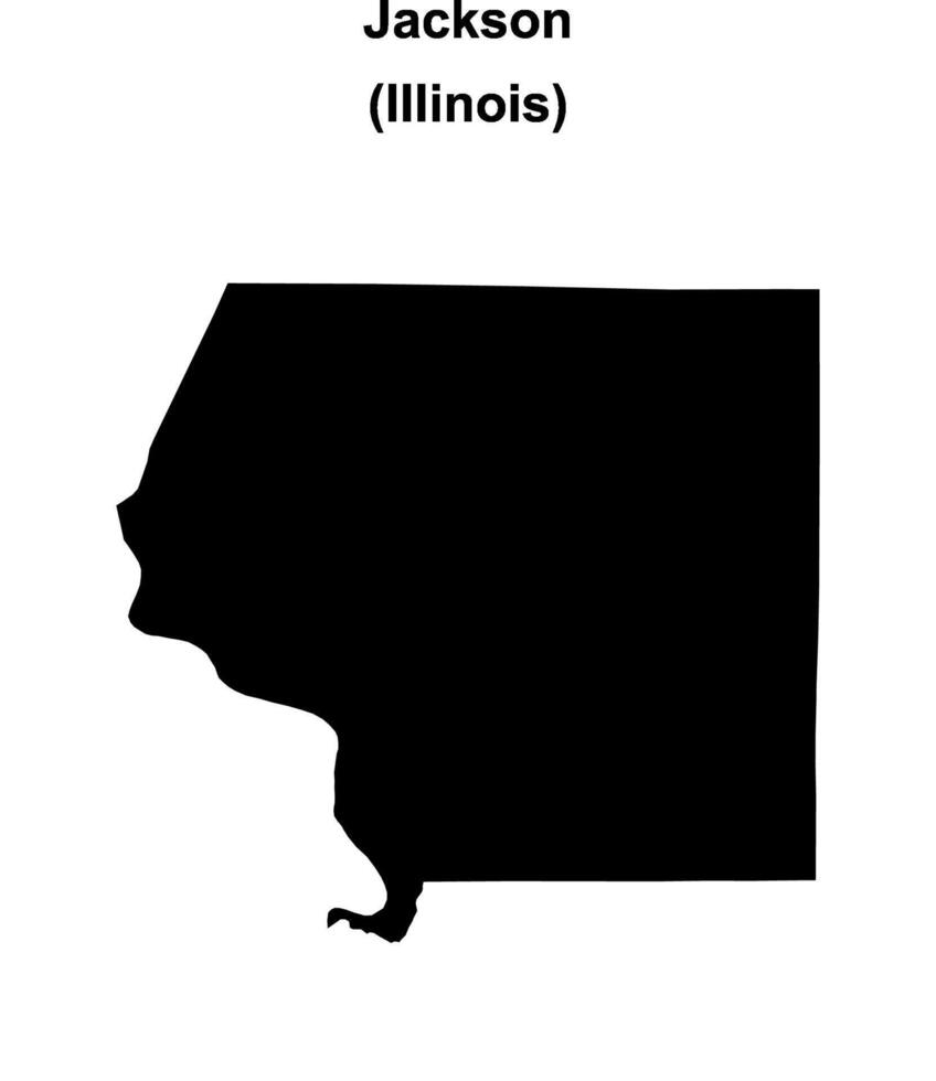 Jackson County, Illinois blank outline map vector
