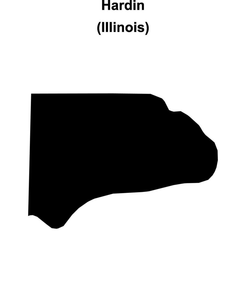 Hardin County, Illinois blank outline map vector