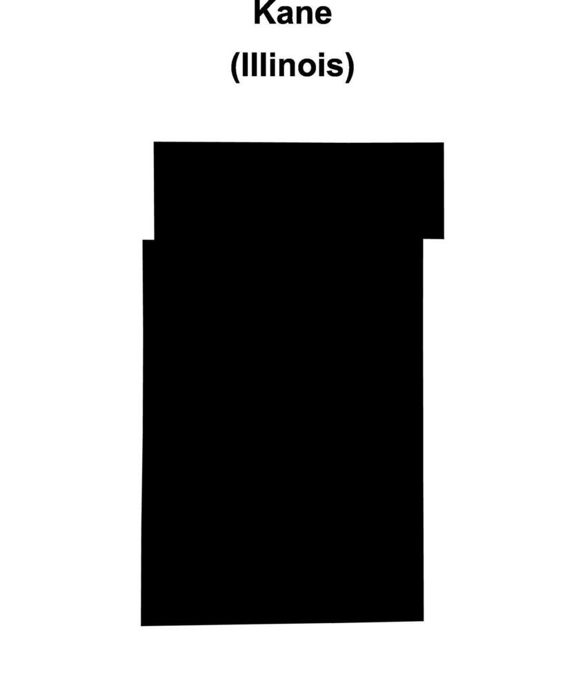 Kane County, Illinois blank outline map vector