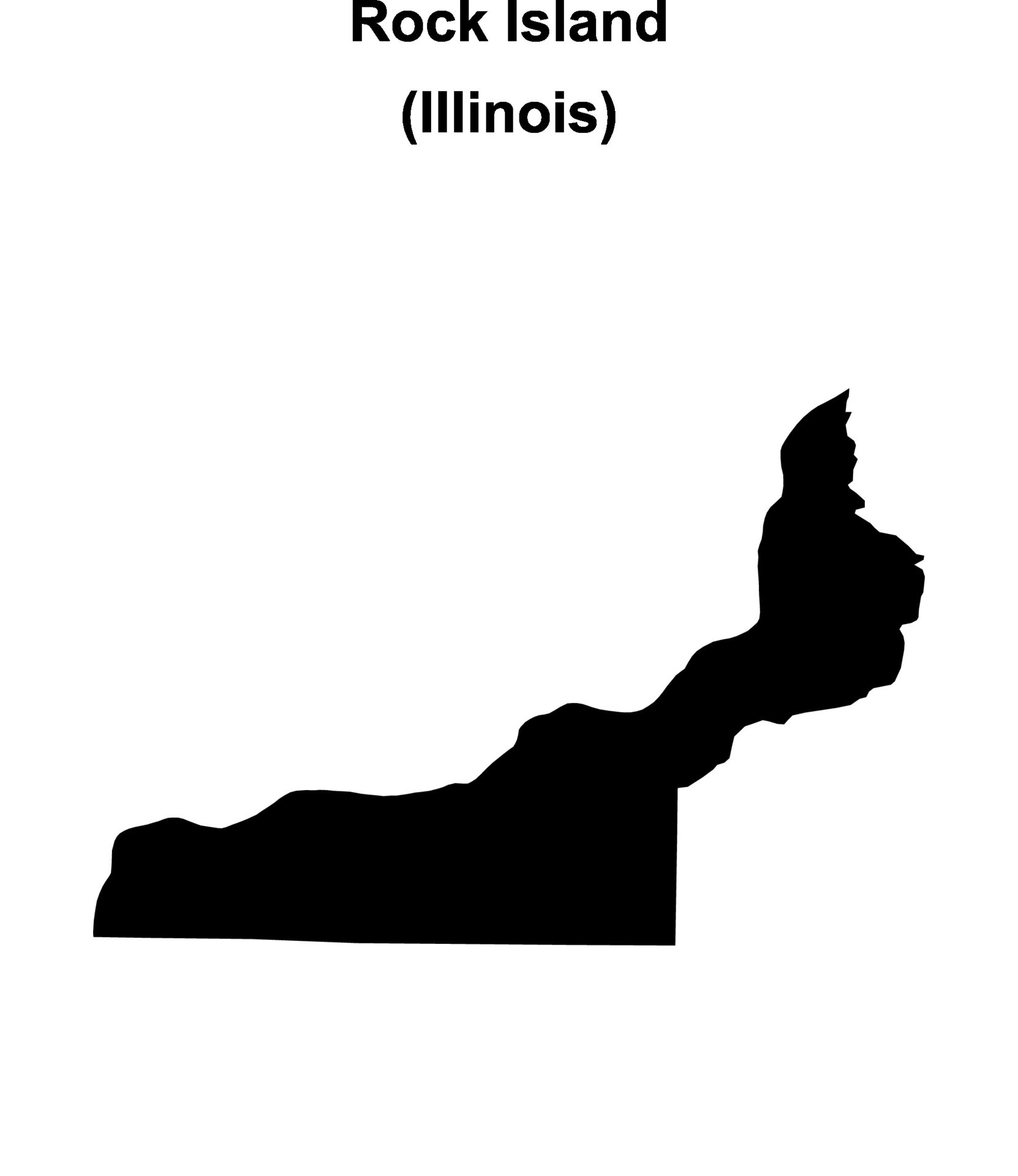 Rock Island County, Illinois blank outline map 46720758 Vector Art at