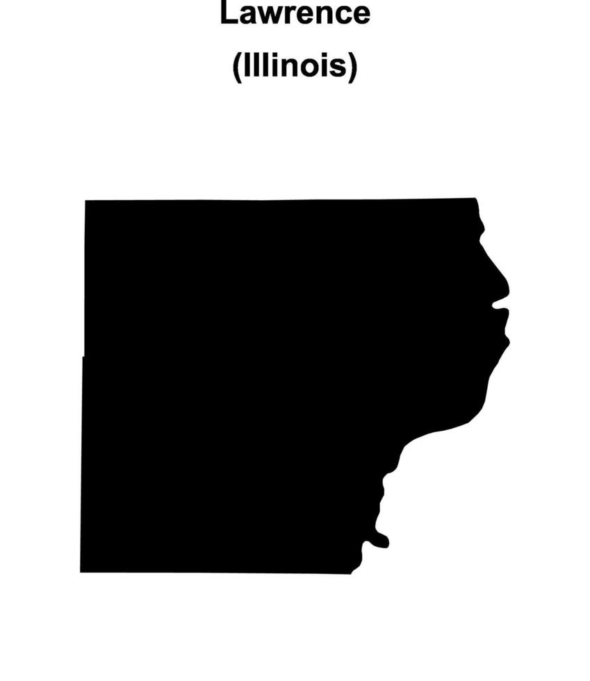 Lawrence County, Illinois blank outline map vector