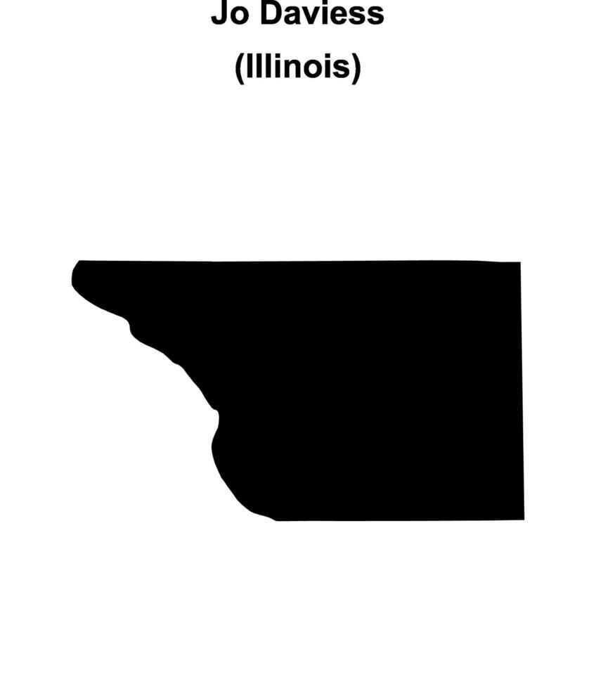 Jo Daviess County, Illinois blank outline map vector