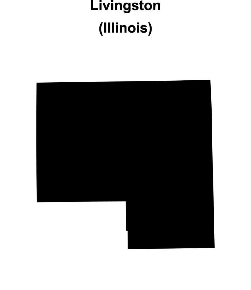 Livingston County, Illinois blank outline map vector