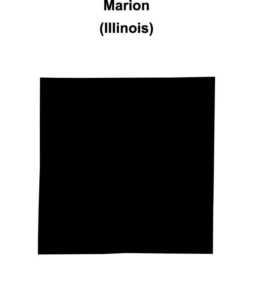 Marion County, Illinois blank outline map vector