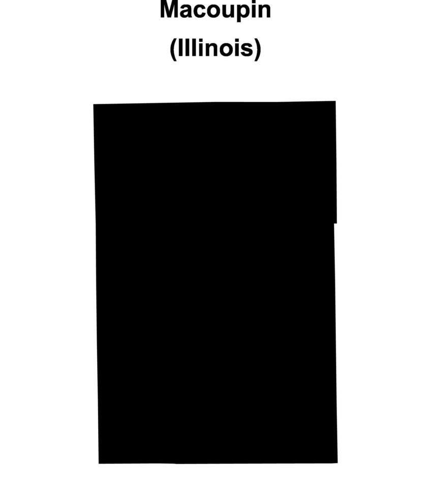 Macoupin County, Illinois blank outline map vector