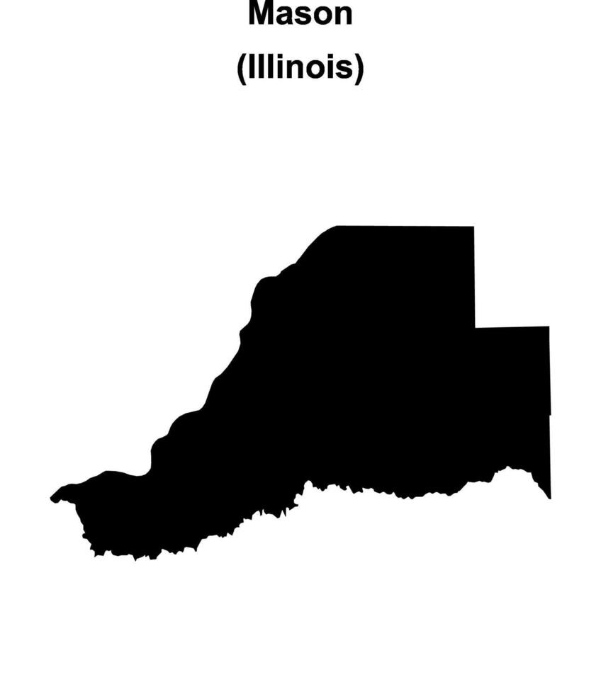 Mason County, Illinois blank outline map vector