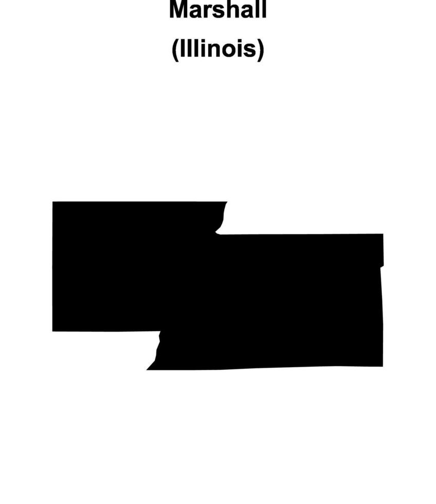 Marshall County, Illinois blank outline map vector