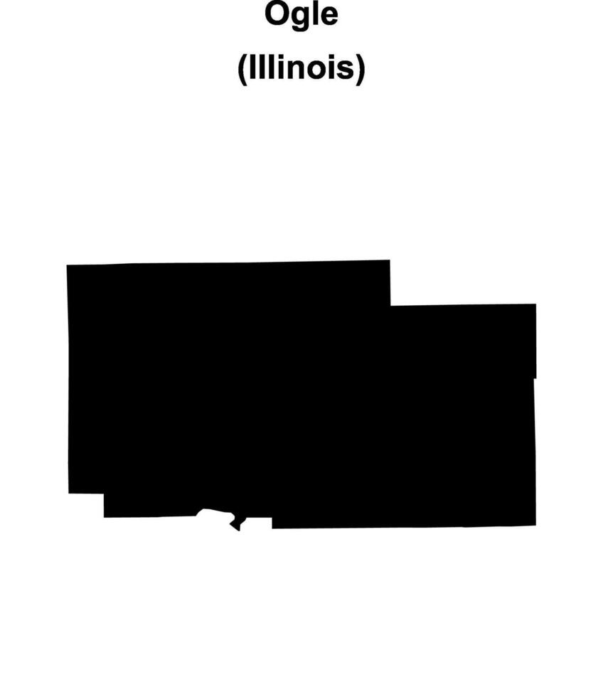 Ogle County, Illinois blank outline map vector