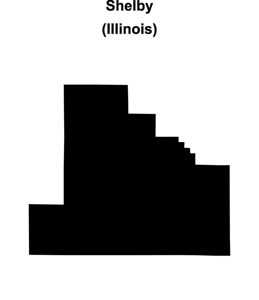 Shelby County, Illinois blank outline map vector