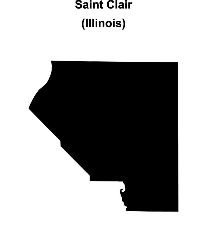 Saint Clair County, Illinois blank outline map vector