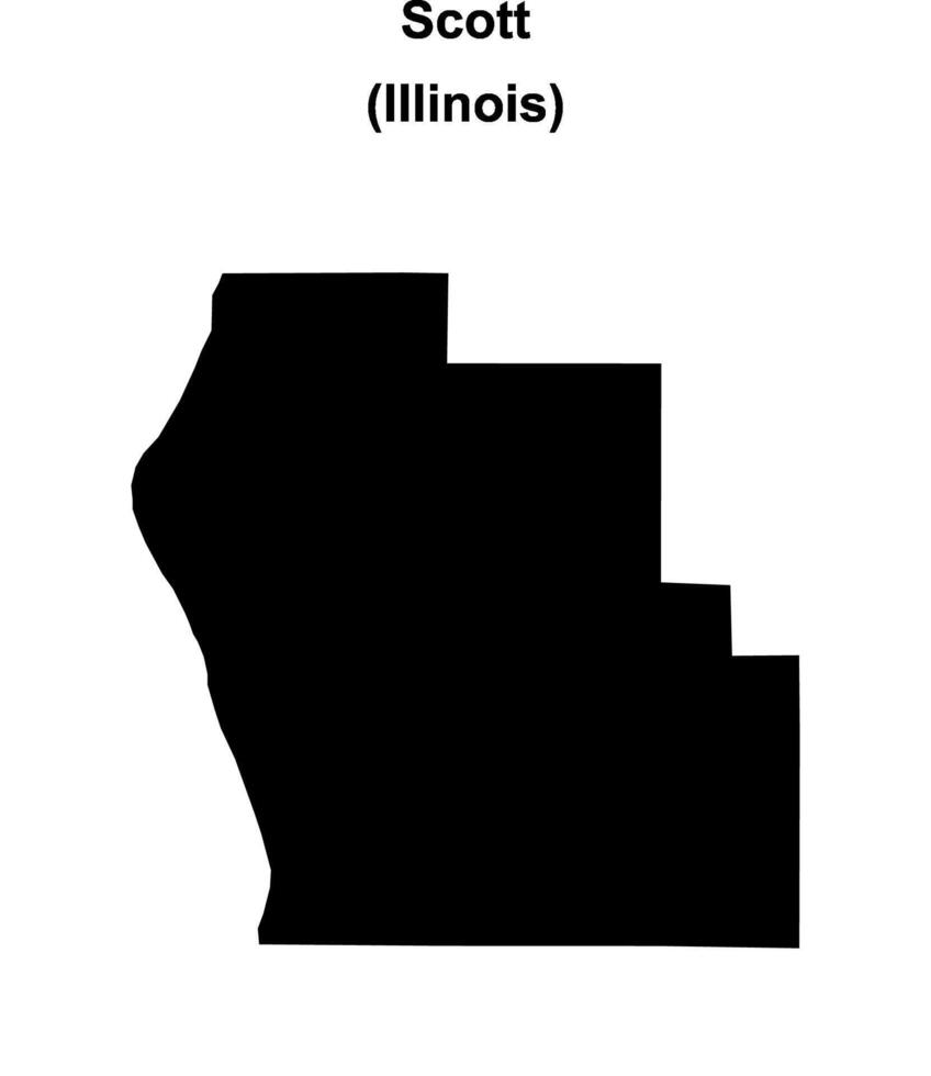 Scott County, Illinois blank outline map vector