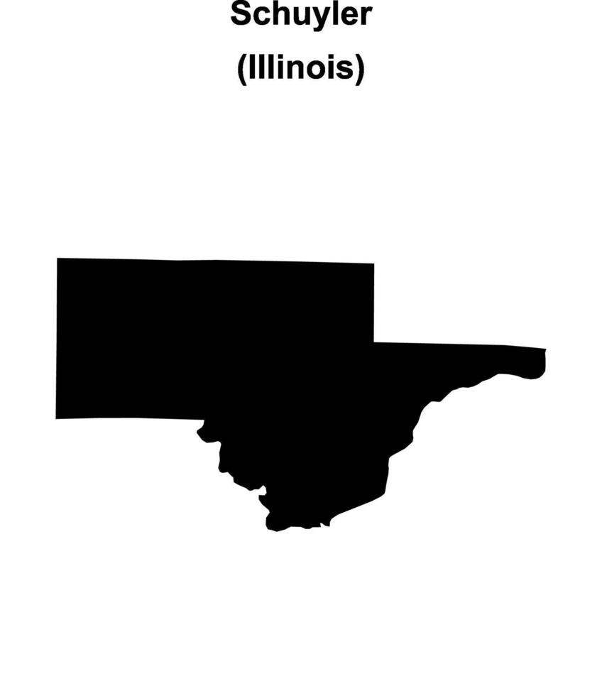 Schuyler County, Illinois blank outline map vector
