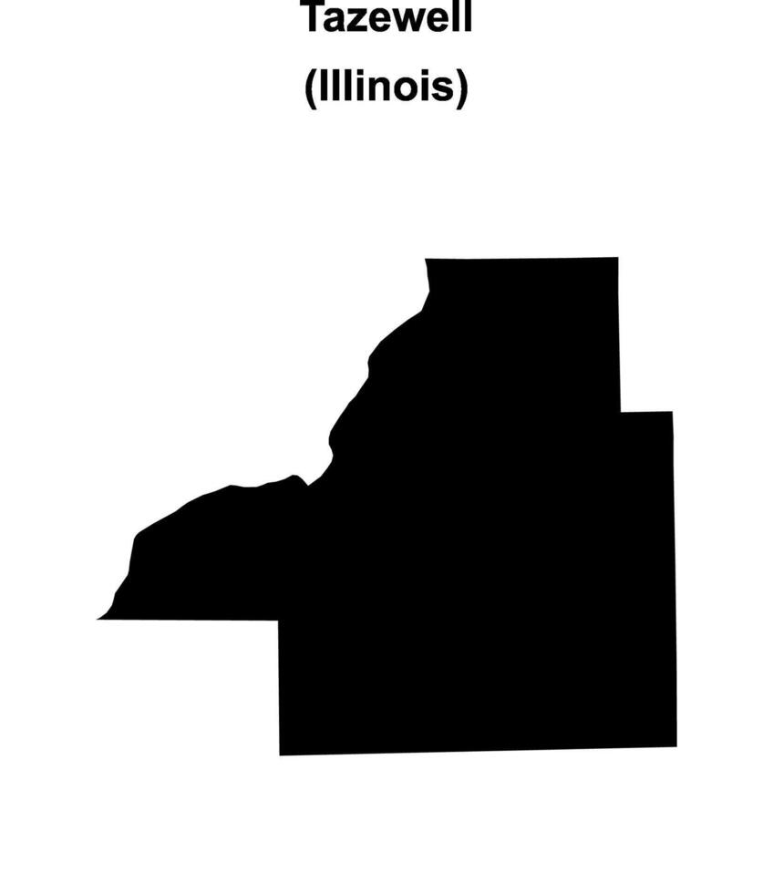 Tazewell County, Illinois blank outline map vector