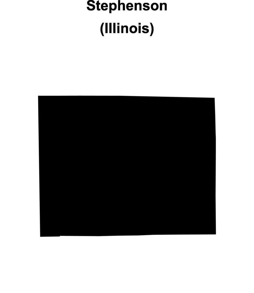 Stephenson County, Illinois blank outline map vector