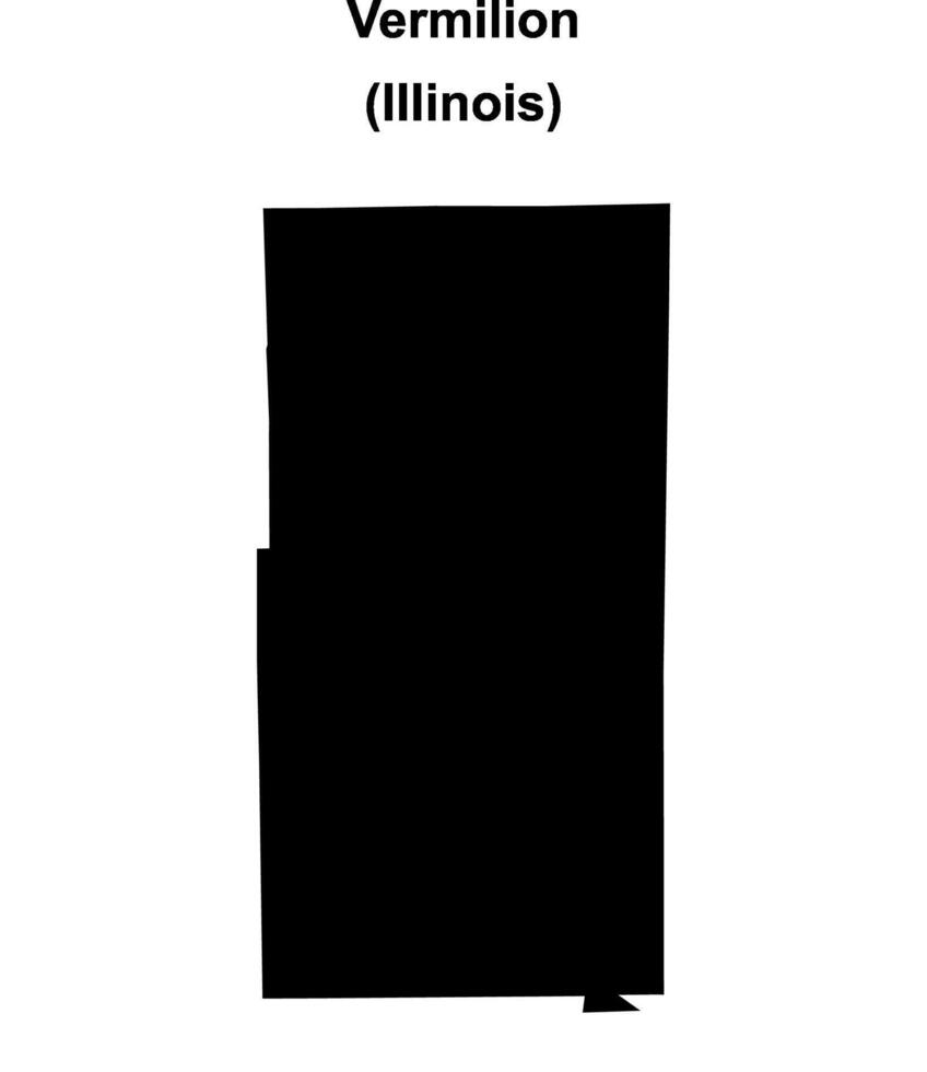 Vermilion County, Illinois blank outline map vector