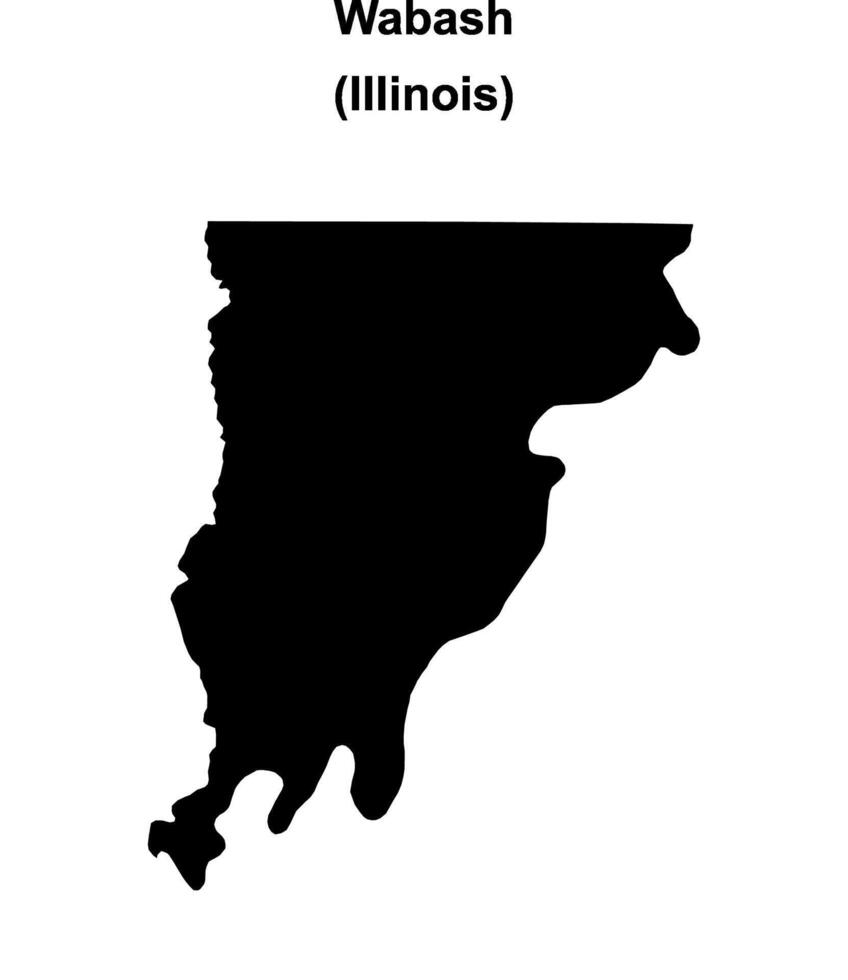 Wabash County, Illinois blank outline map vector