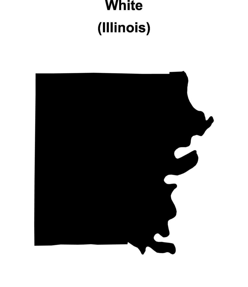 White County, Illinois blank outline map vector
