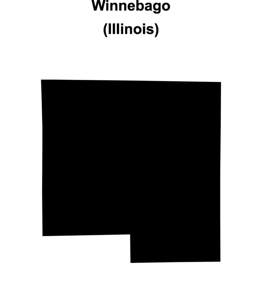 Winnebago County, Illinois blank outline map vector