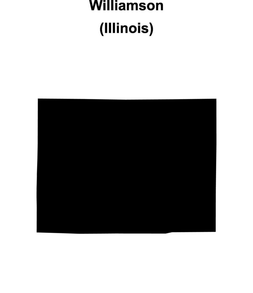 Williamson County, Illinois blank outline map vector