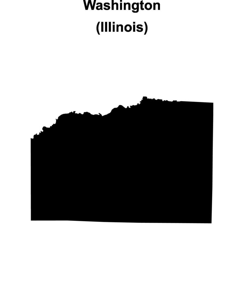 Washington County, Illinois blank outline map vector